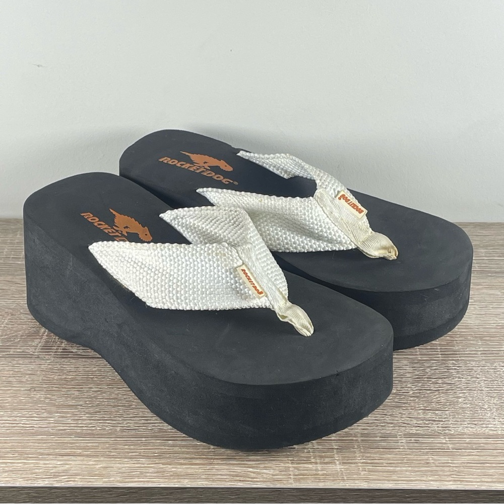 Y2K Rocket Dog Platform Flip Flops Wedge Thong Sandals - Size 10
